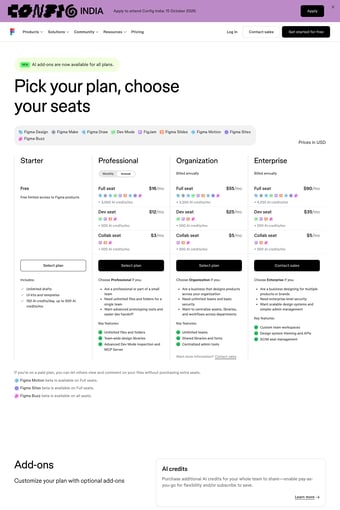 Figma: The collaborative canvas for design, code, and AI landing page