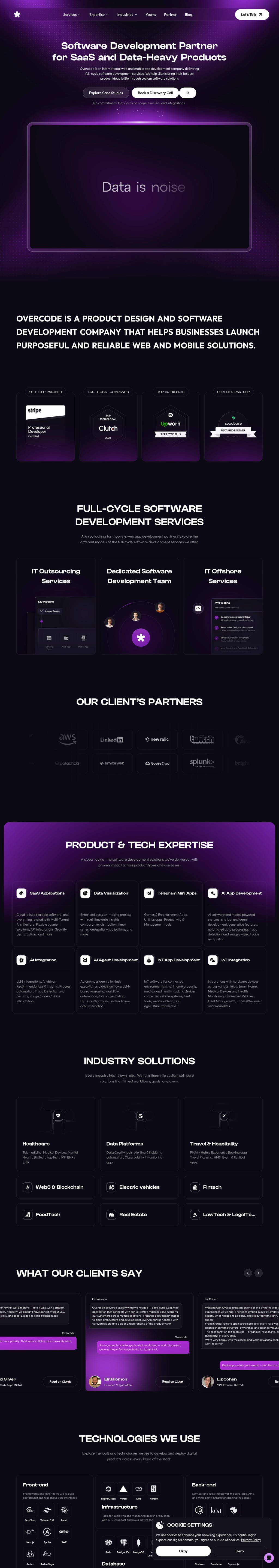Overcode desktop landing page