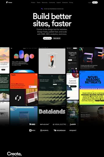 Framer landing page