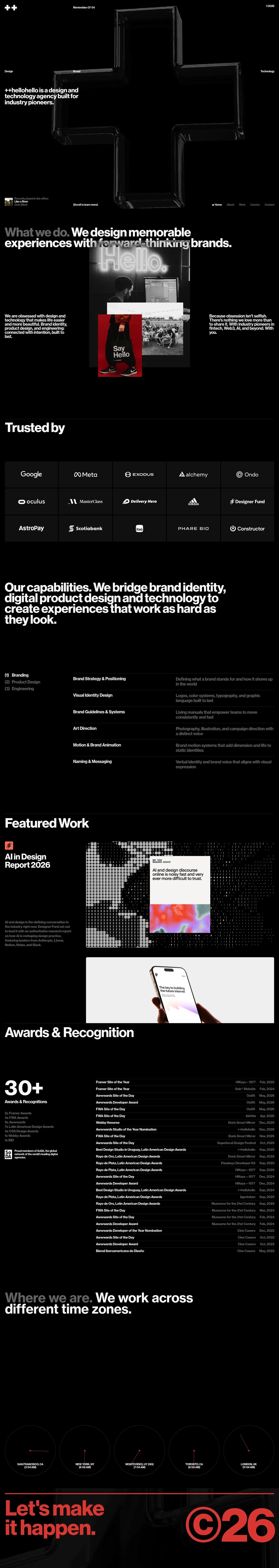 ++hellohello — Design & Technology Agency desktop landing page