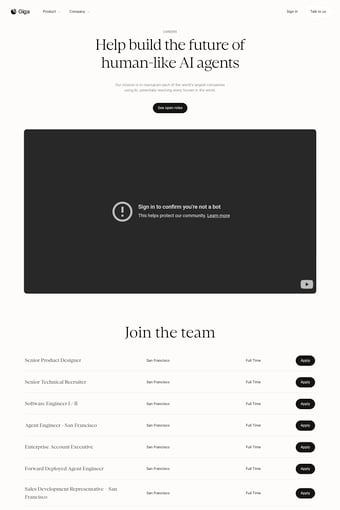 Giga landing page