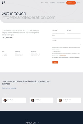 Brand Federation: Strategic Consultancy for Brands landing page