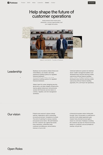 Rulebase | AI for customer operations landing page