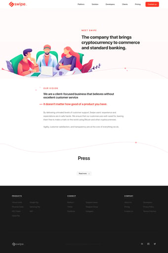 Swipe | Global Cryptocurrency Debit Card Issuer landing page