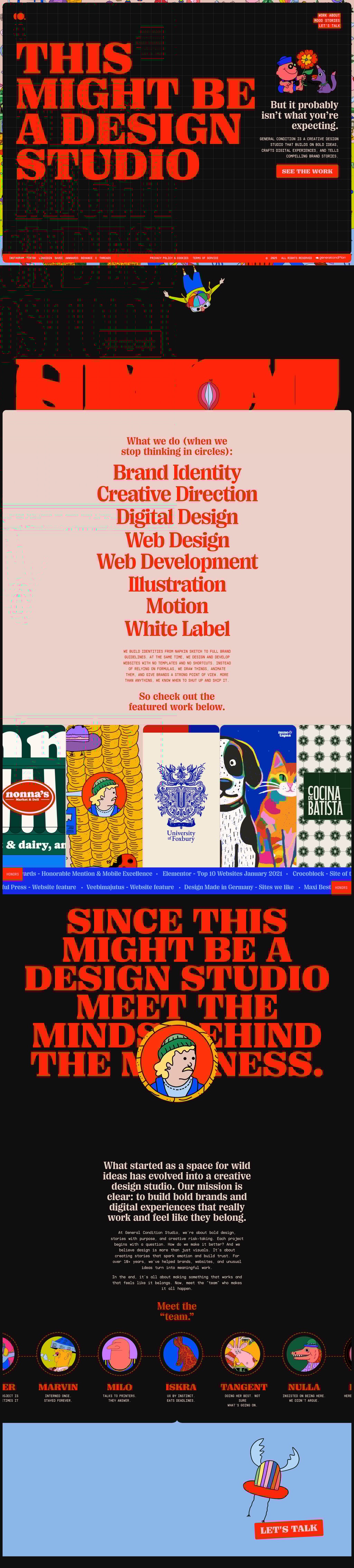 General Condition desktop landing page