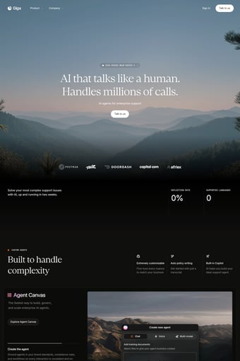Giga landing page