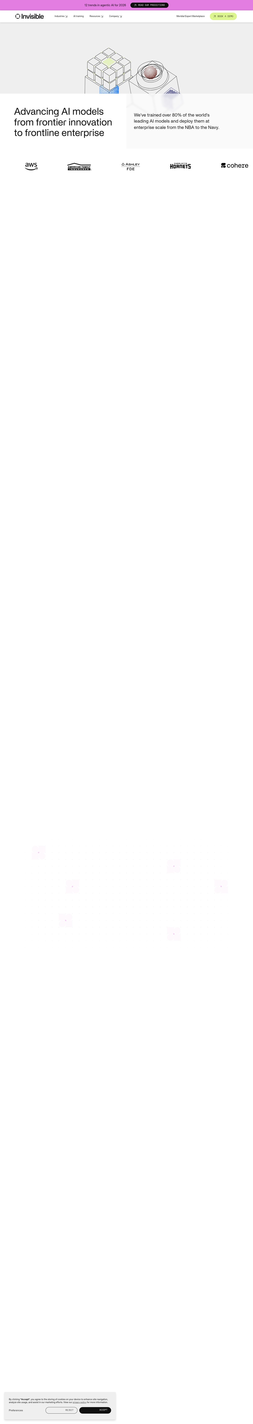 Invisible Technologies Inc. desktop landing page