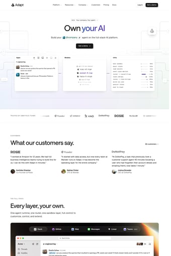 Own Your AI: Apps, Models, and Infrastructure | Adapt landing page
