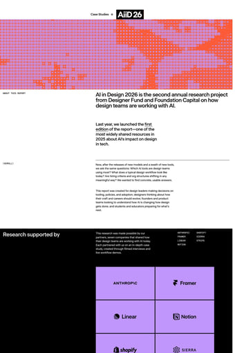 AI in Design Report 2026 landing page
