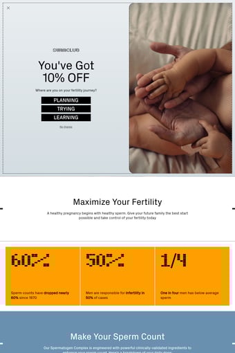 Swim Club landing page