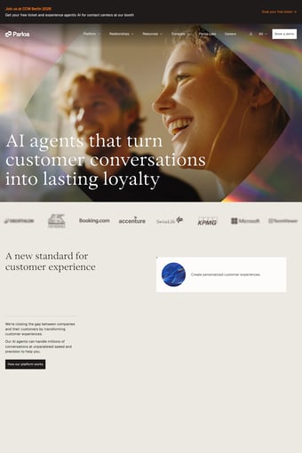 Parloa landing page