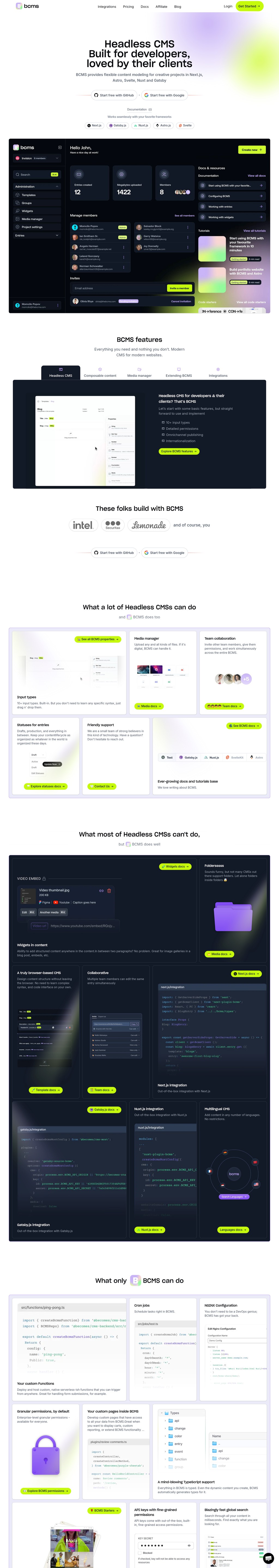 thebcms.com desktop landing page