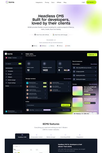 thebcms.com landing page