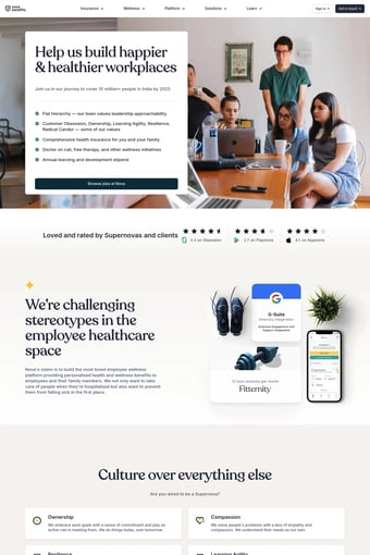Employee Health Insurance and Benefits Platform | Nova Benefits landing page