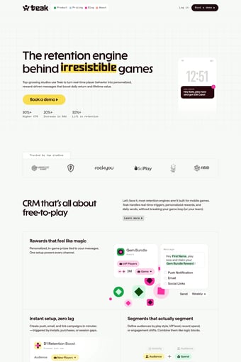 Teak landing page