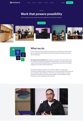 Marqeta | Modern Card Issuing & Payment Solutions landing page