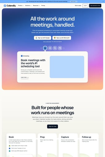 Meeting Scheduling Software and AI Meeting Tools | Calendly landing page