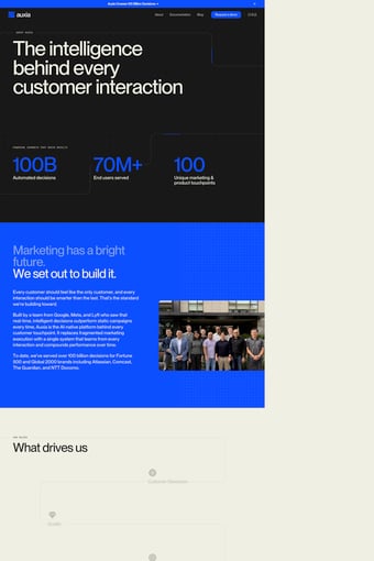 Auxia landing page