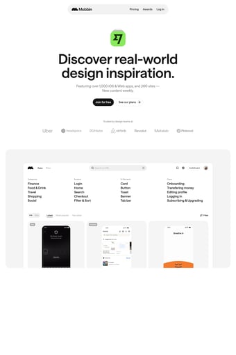 mobbin.com landing page