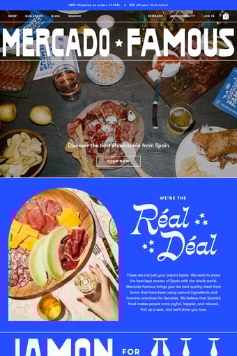 Mercado Famous landing page