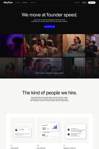 Wayflyer: Business Financing, Built for Growth landing page