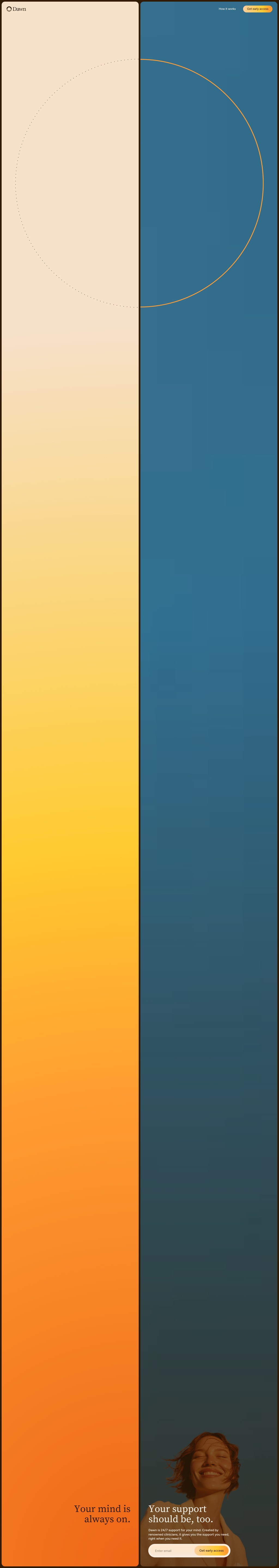 Dawn desktop landing page