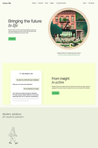 Modern Life – Bringing the future to life. landing page
