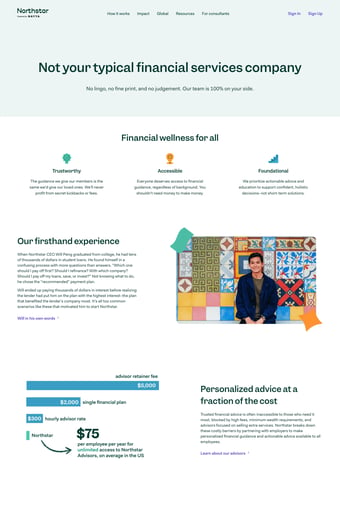 Northstar: Financial Wellness Program for Employees | Northstar landing page