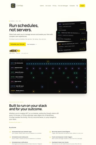 Crontap landing page