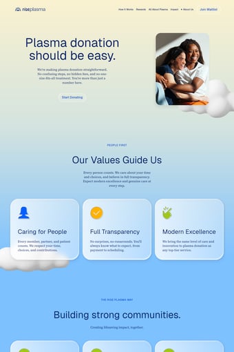 Rise Plasma landing page