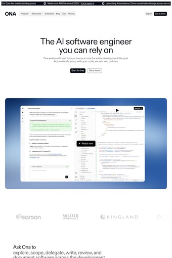 Ona landing page