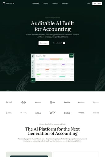 Accounting AI Software Solutions | Trullion landing page