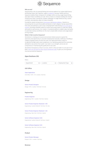 Sequence landing page