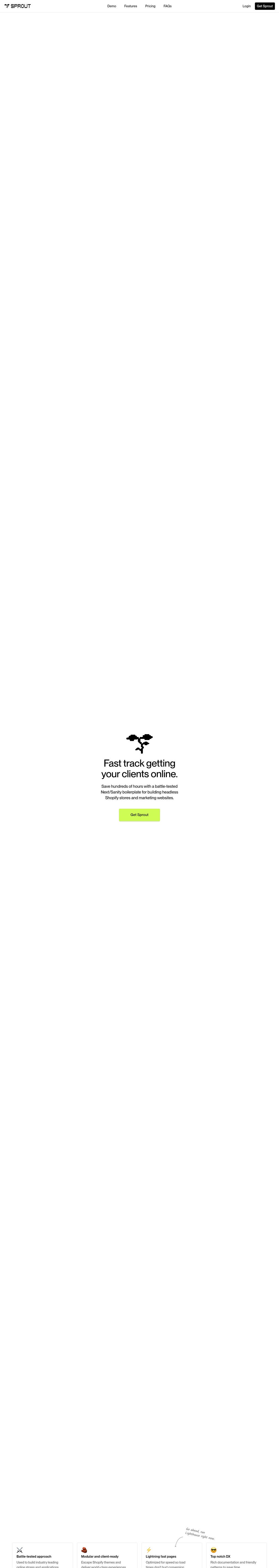 Sprout desktop landing page