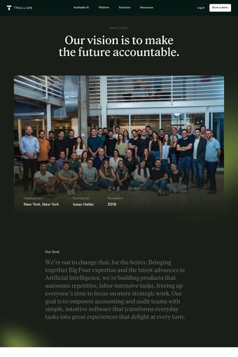 Accounting AI Software Solutions | Trullion landing page