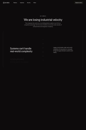 AI transformation for mission-critical industries landing page