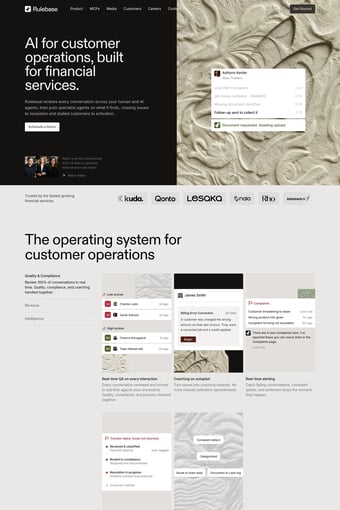 Rulebase | AI for customer operations landing page