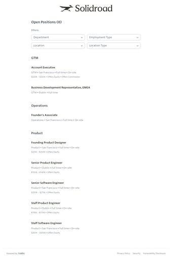 Solidroad landing page