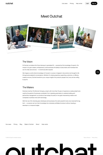Outchat AI landing page