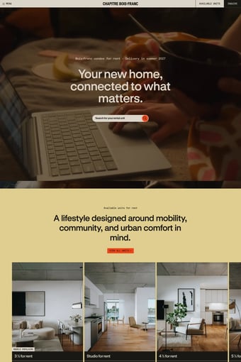 Chapitre Résidentiel landing page