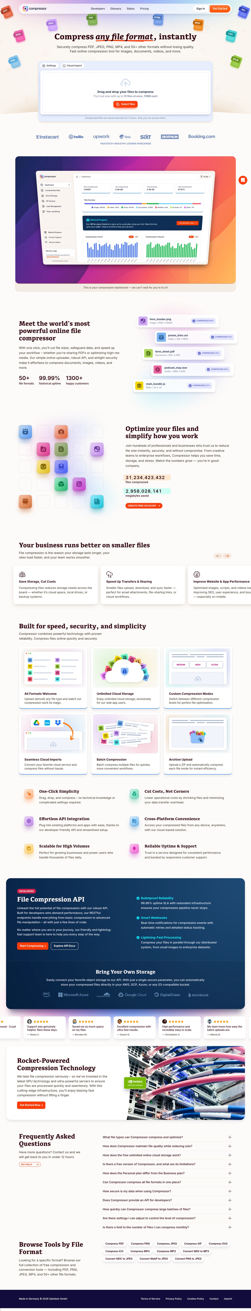 Compressor desktop landing page