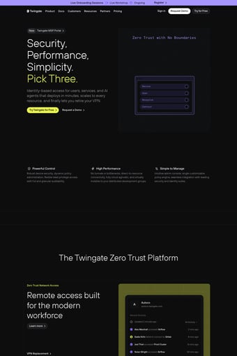 Twingate: It's time to ditch your VPN landing page
