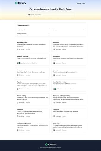 Clarify - The Autonomous CRM landing page