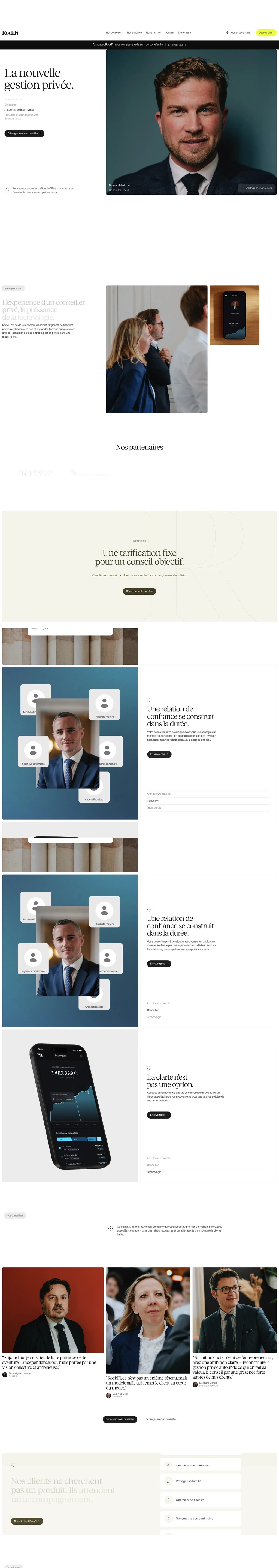 RockFi - La nouvelle gestion privée desktop landing page