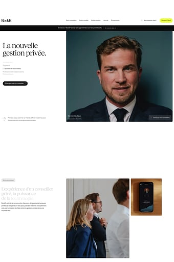 RockFi - La nouvelle gestion privée landing page