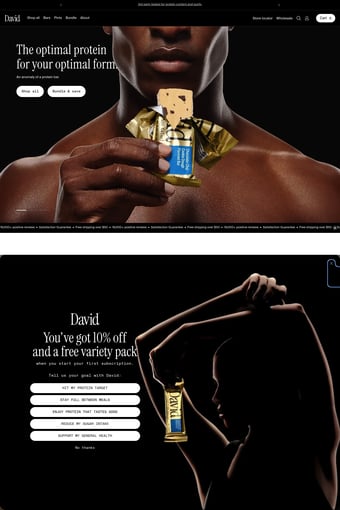 David Protein landing page