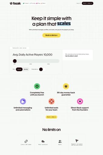 Teak landing page