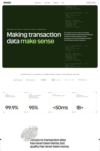 Spade landing page