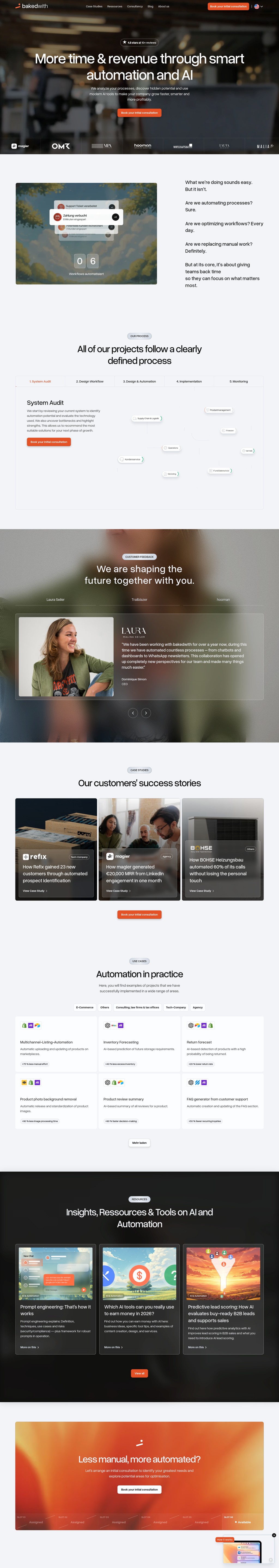 bakedwith desktop landing page