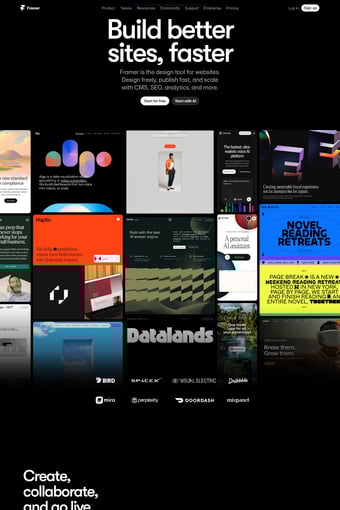 Framer landing page